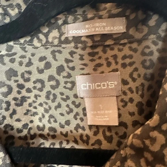 Chicos no iron cool max all season cheetah print button down top size 1 - Picture 2 of 2